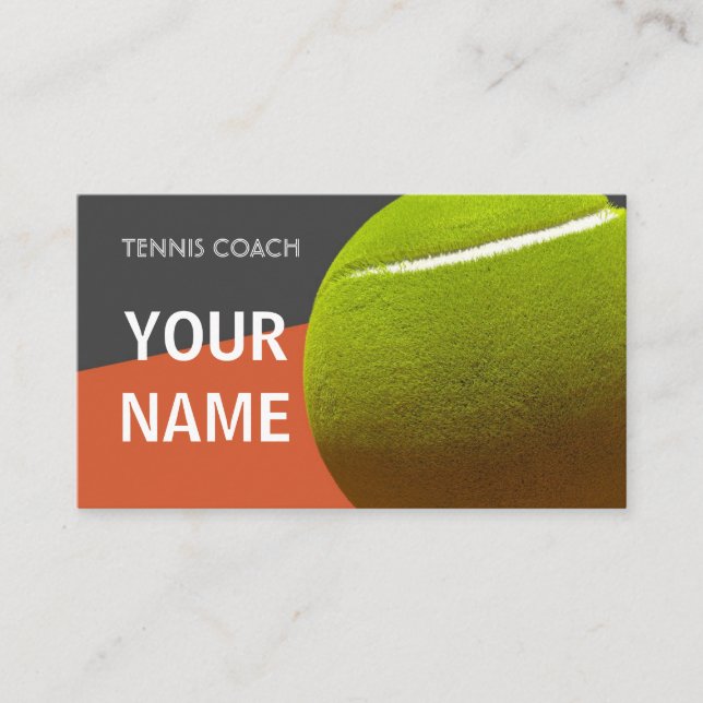 Professionell av tennis Instructor Trainer Typogra Visitkort (Framsida)