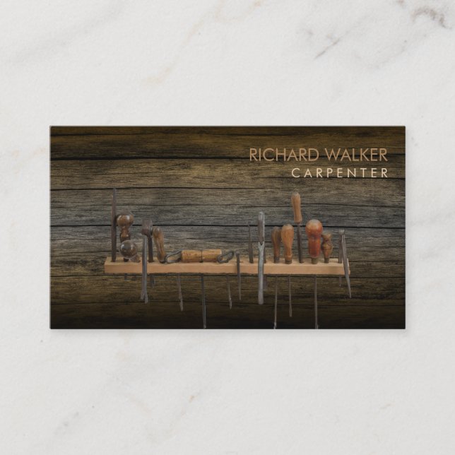 Professionell av Verktyg av trä Visitkort (Framsida)