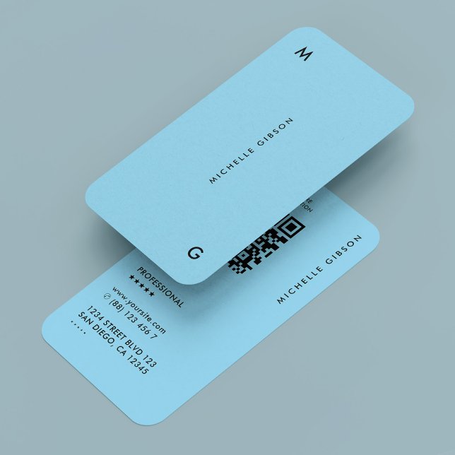 Professionell Baby blue minimal enkel Visitkort (Professional Baby Blue Minimal Simple Business Card
)