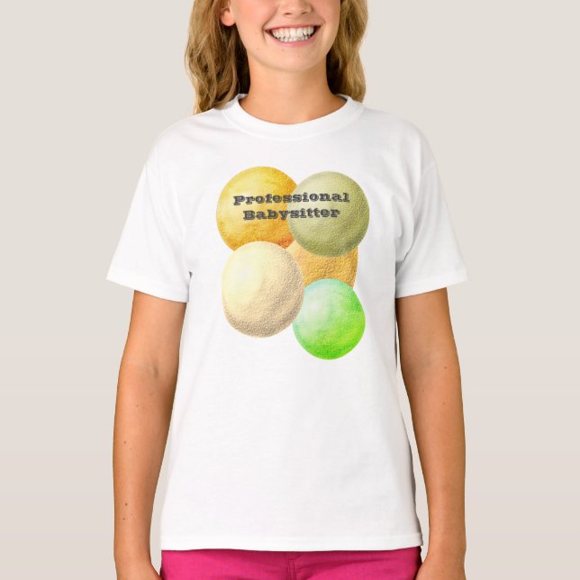 Professionell Babyvvakt Pastel Circles Child Care T Shirt (Framsida)