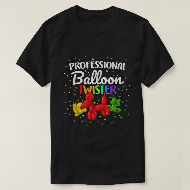 Professionell Balloon Animal Twister Artist Twisti T Shirt (Design framsida)