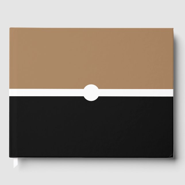 Professionell Banded Black Mocha Brown Färg Block Gästböcker (Framsida)