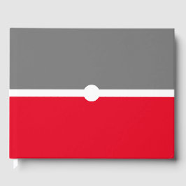 Professionell Banderad Bright Red Grått Färg Block Gästböcker