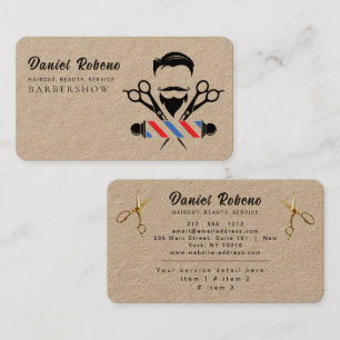 Professionell Barber Minimalistisk Barbershop Rust Visitkort