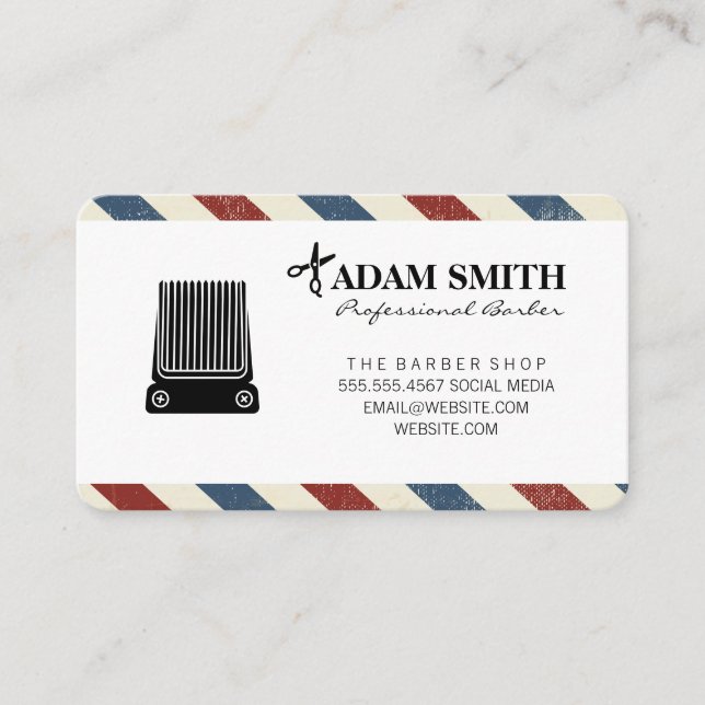 Professionell Barber Möte Tidsbeställning Kort (Framsida)