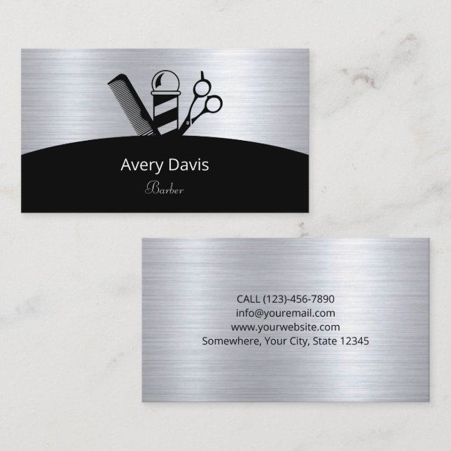 Professionell Barber Shop Hairdresser Barbershop Visitkort (Fram/baksida)