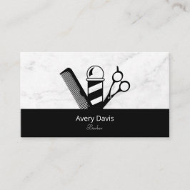 Professionell Barber Shop Scissor Barber Pole Comb Visitkort