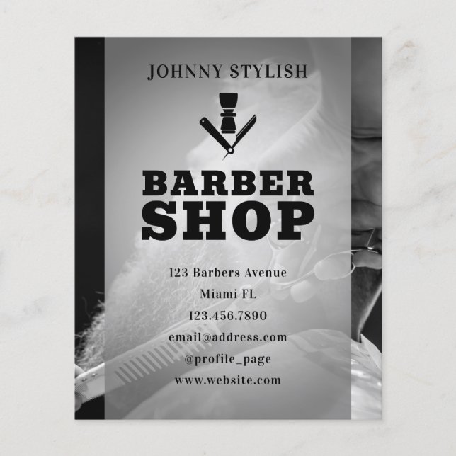 Professionell barber stil med flygblad för logotyp (Framsida)