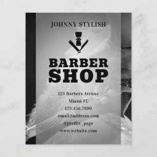 Professionell barber stil med flygblad för logotyp