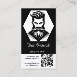 Professionell barberarsalong svart&vit lojalitet o visitkort