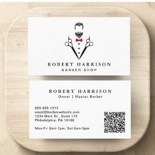 Professionell Barbershop Barber QR-kod Visitkort