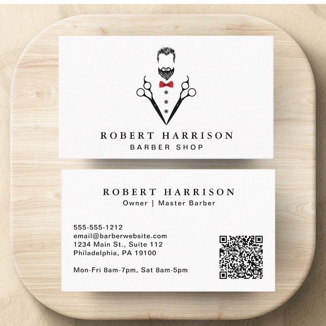 Professionell Barbershop Barber QR-kod Visitkort (Skapare uppladdad)