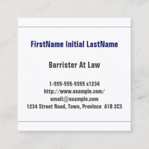Professionell Barrister på Affärskortet Law Fyrkantigt Visitkort