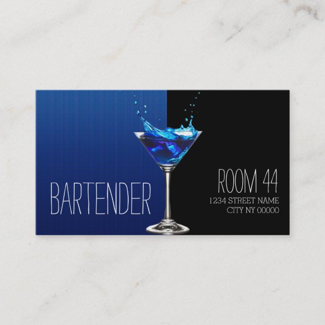 Professionell Bartender-Affärskortet Visitkort (Framsida)