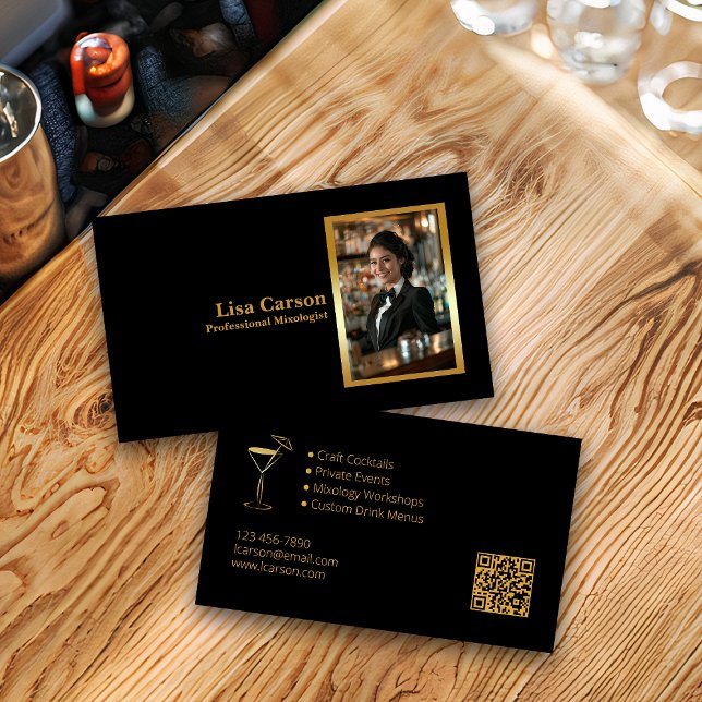 Professionell Bartender elegant designad Visitkort (Skapare uppladdad)