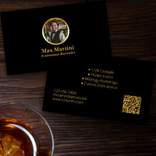 Professionell Bartender elegant designad Visitkort