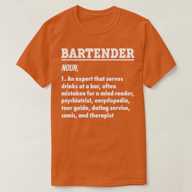 Professionell Bartender Gift Bartender Shirt Barte T (Design framsida)