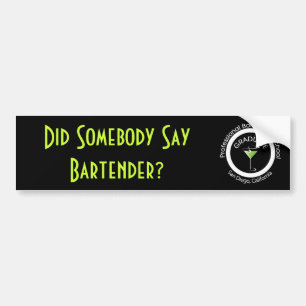 Professionell Bartender School I med examen Bildekal