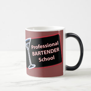 Professionell Bartender School Logotyp Morphing Mu Magisk Mugg