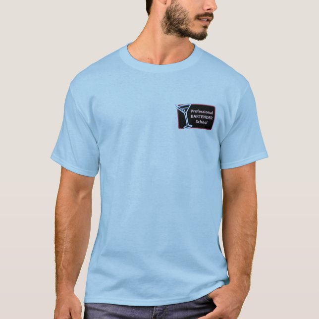 Professionell Bartender School Logotyp T-Shirt (Framsida)