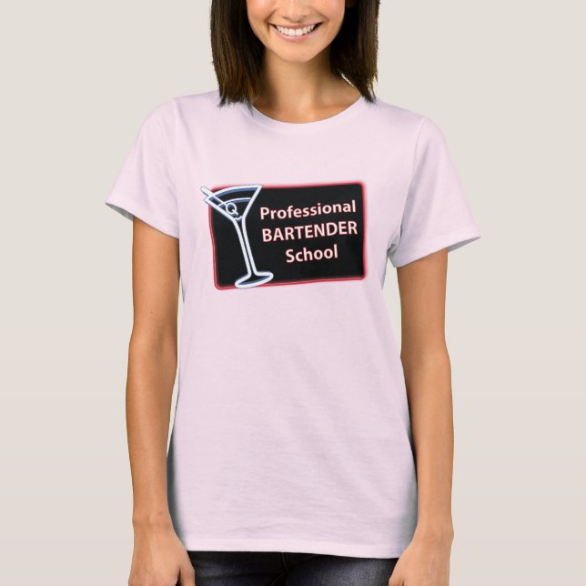 Professionell Bartender School Logotyp Tee (Framsida)