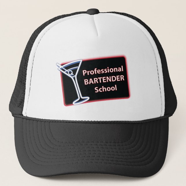 Professionell Bartender School Logotyp Truckerkeps (Framsida)
