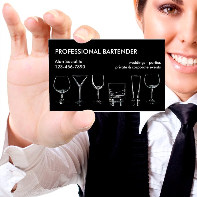 Professionell Bartender Visitkort (Skapare uppladdad)