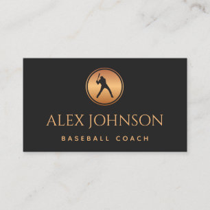 Professionell Baseball Coach Team Agent Guld Black Visitkort