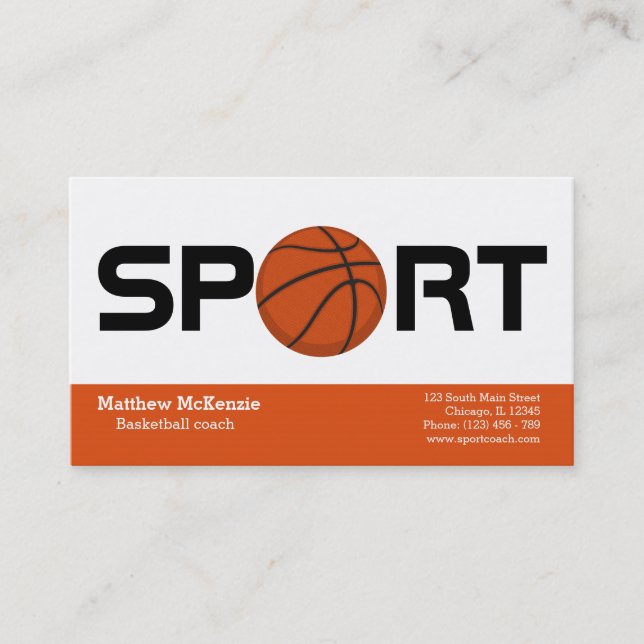 Professionell Basketboll tränare Visitkort (Framsida)