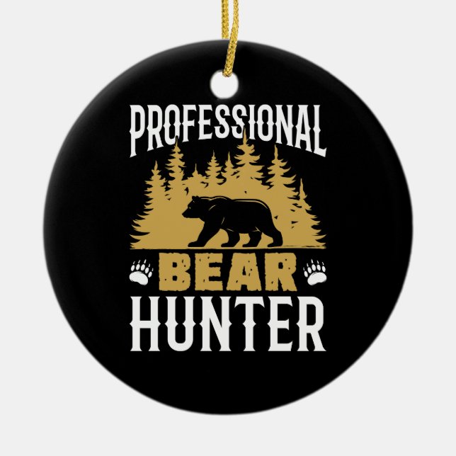 Professionell Bear Hunter Julgransprydnad Keramik (Framsidan)