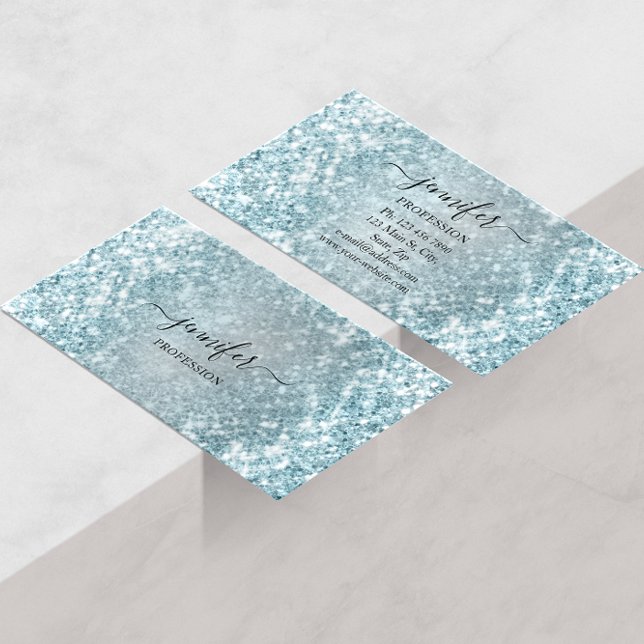 Professionell Beauty Consulting Blue Glitter Spark Visitkort (Skapare uppladdad)