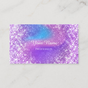 Professionell Beauty Consulting Lila Glitter Glam Visitkort