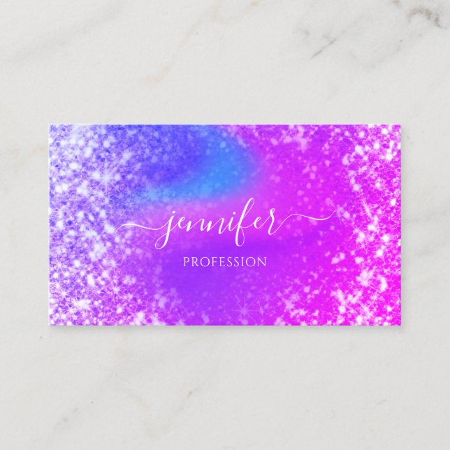 Professionell Beauty Consulting Lila Glitter Rosa Visitkort (Framsida)