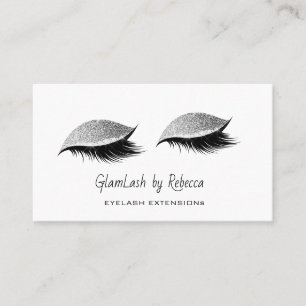 Professionell Beauty Eyelash Lash Glitter Silver Visitkort