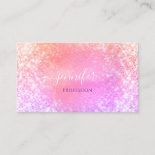 Professionell Beauty Holographic Glitter Rosa Visitkort