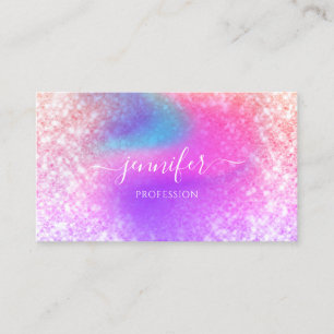 Professionell Beauty Holographic Glitter Unicorn Visitkort