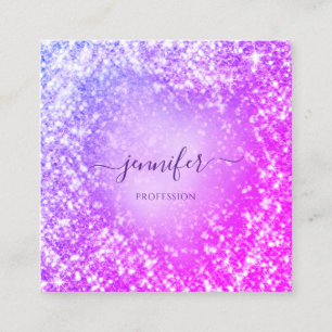 Professionell Beauty Makeup Artist Glitter Rosa VI Fyrkantigt Visitkort