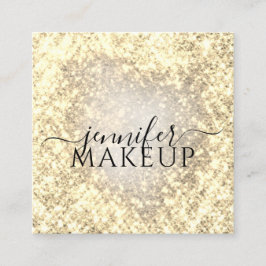 Professionell Beauty Makeup Beauty Glitter Golden Fyrkantigt Visitkort