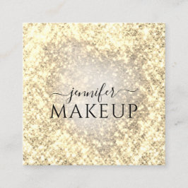 Professionell Beauty Makeup Beauty Glitter Guld Fyrkantigt Visitkort