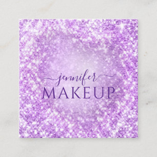 Professionell Beauty Makeup Beauty Glitter Lila Fyrkantigt Visitkort