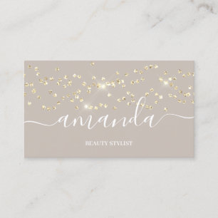 Professionell Beauty Makeup Logotyp Guld Confetti Visitkort
