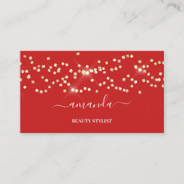 Professionell Beauty Makeup Logotyp Guld Confetti Visitkort