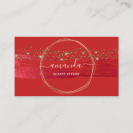Professionell Beauty Makeup Logotyp Guld Red Confe Visitkort