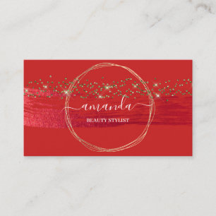 Professionell Beauty Makeup Logotyp Guld Red Confe Visitkort