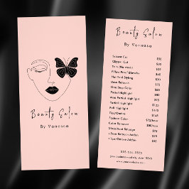 Professionell Beauty Salon Pris List Services Reklamkort
