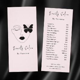 Professionell Beauty Salon Pris List Services Reklamkort