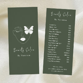 Professionell Beauty Salon Pris List Services Reklamkort