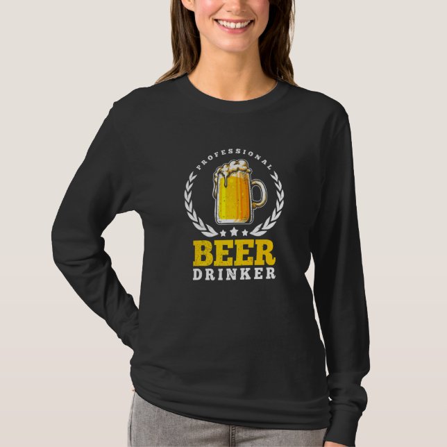 Professionell Beer Drinker Beer Drinking Craft Bee T Shirt (Framsida)