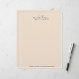 Professionell Beige Minimalist Brevhuvud