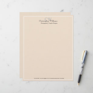 Professionell Beige Minimalist Brevhuvud